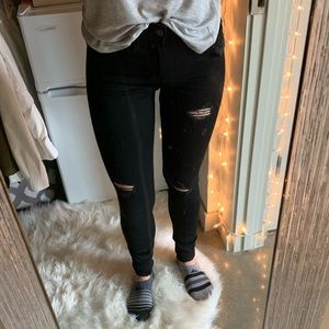 Black Ripped Hollister Jeans